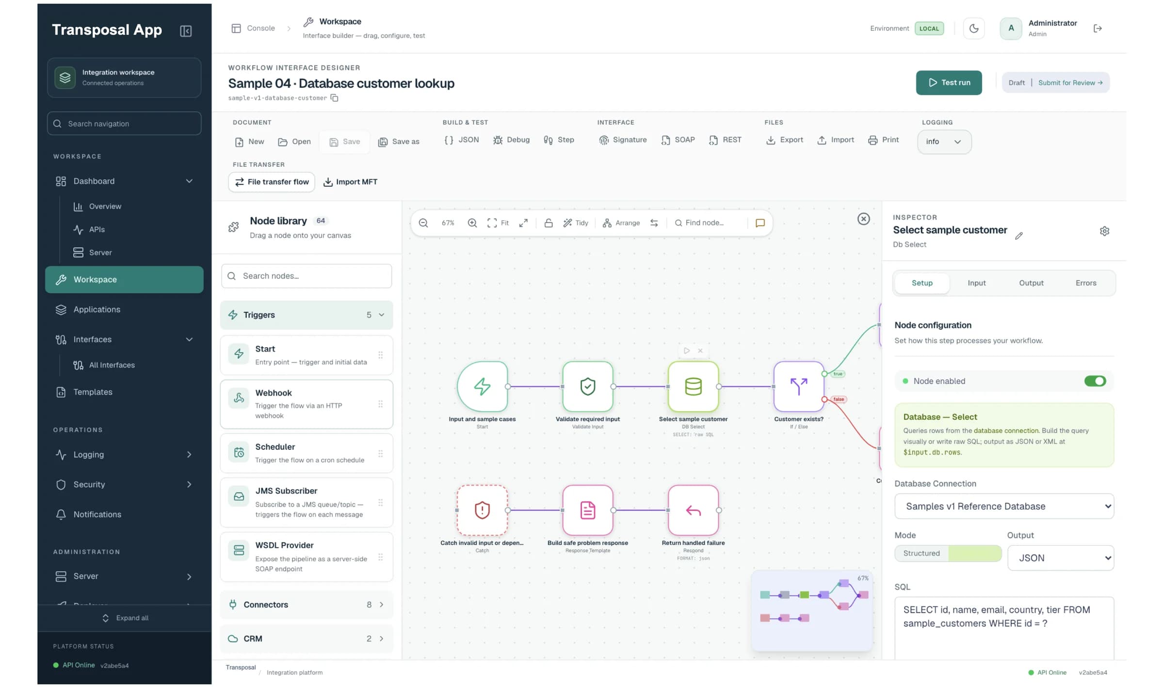 Transposal App visual integration workspace